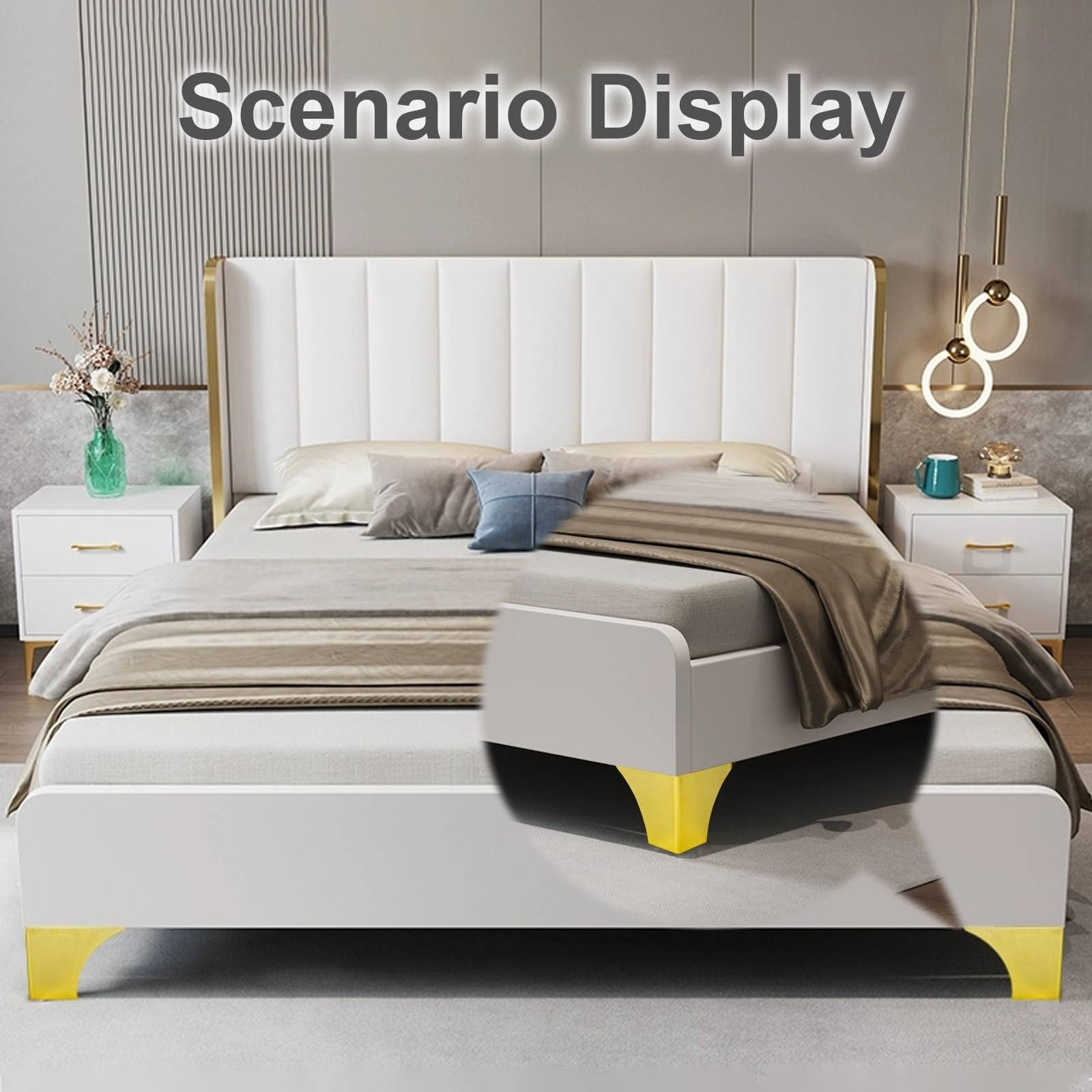 Piedini per Mobili in Metallo per Set di 4 (da 35 a 100 mm), Piedi per Mobili da Divano, Piedini per Letto, Piedini Mobili per Divani, Piedini Mobile Nere(Silver,10CM/3.9IN)