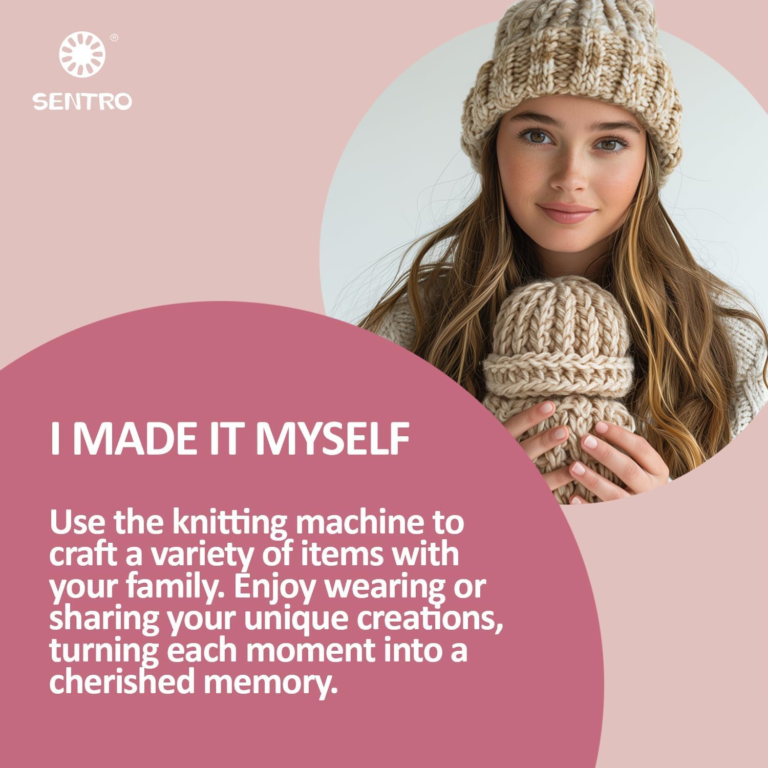 SENTRO Verbesserte Strickmaschine mit 48 Nadeln, robuste Unterstützung und Tischklemme für Stabilität, intelligenter Webstuhl, Häkelwebstuhl, Strickwebstuhl, Strickmaschine, Set, DIY, Schal, Mütze