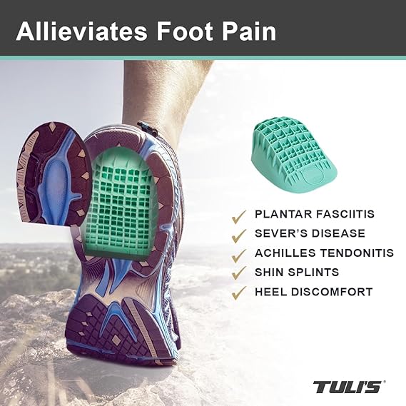 Tuli's Classic Heel Cups and Heavy Duty Heel Cups, Heel Cup Kit for Plantar Fasciitis, Sever's Disease