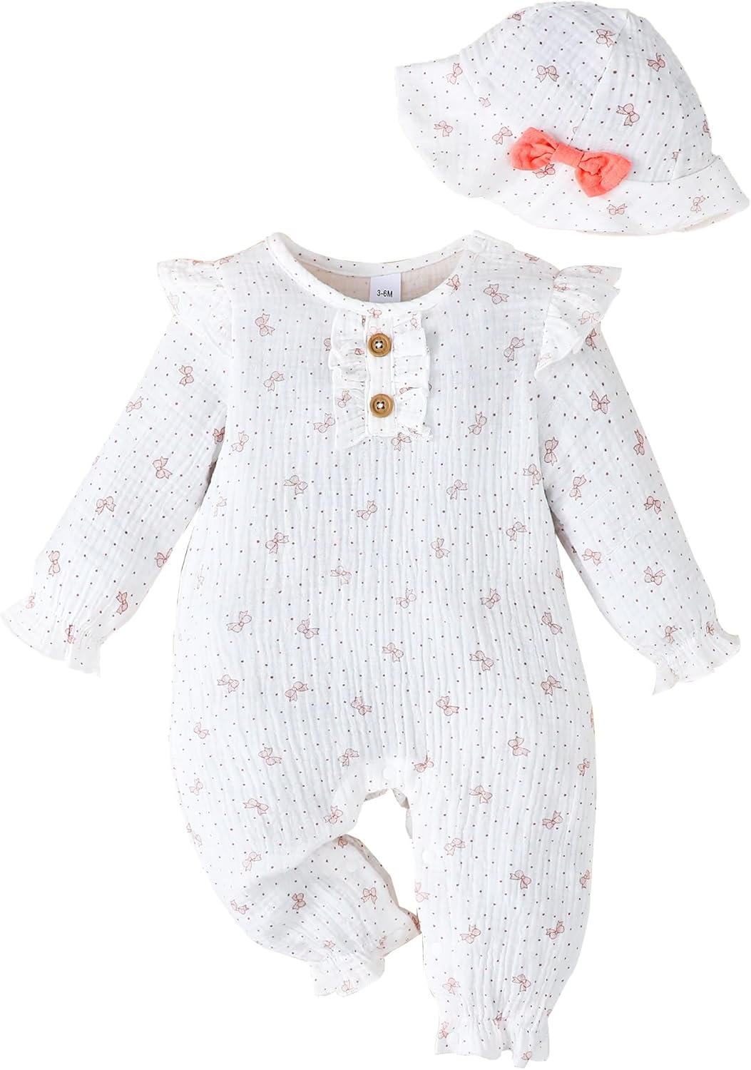 Newborn Infant Baby Girl Romper Bodysuit One Piece Long Sleeve Cotton Linen Fall Winter Clothes Outfit