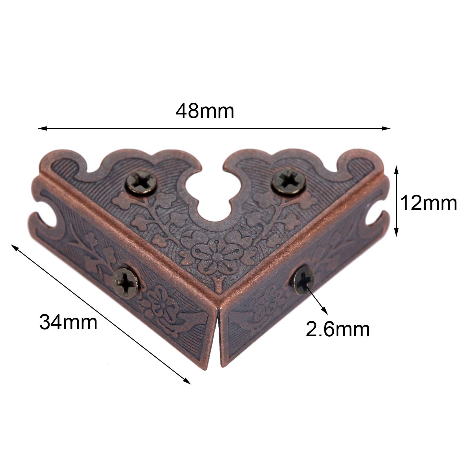 4 Protections D'angle Décoratives En Métal Pour Livres - Alliage De Zinc, Couleur Bronze - Neuf