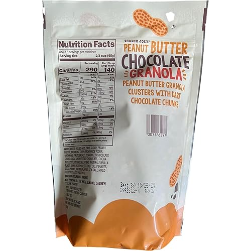 Miniatura 3 de Trader Joe's Granolas de chocolate con mantequilla de maní, racimos de mantequilla de maní con trozos de chocolate negro, 12 onzas (paquete de 1)