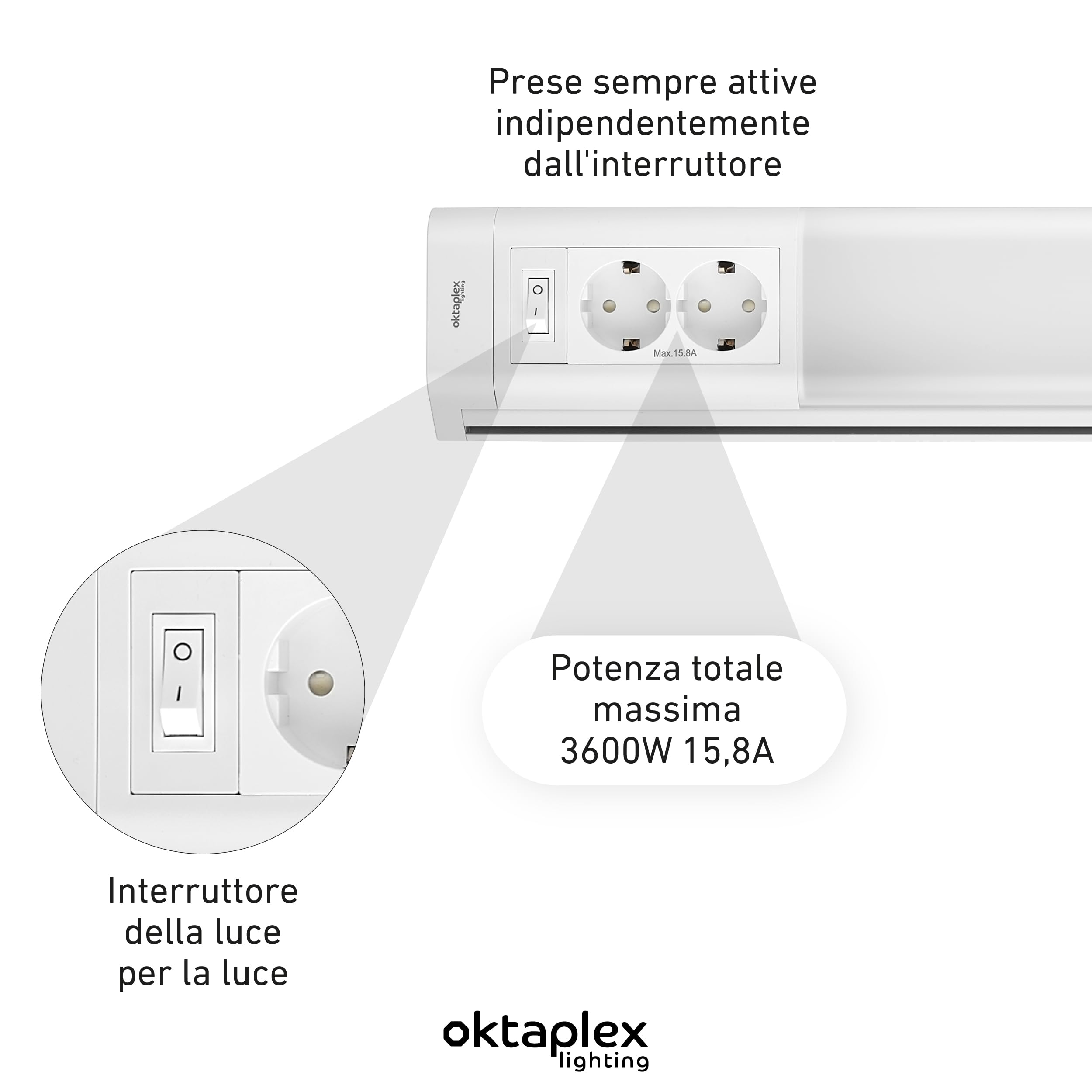 Oktaplex set da 3 Talin lampada LED sottopensile con 2 prese 76 cm