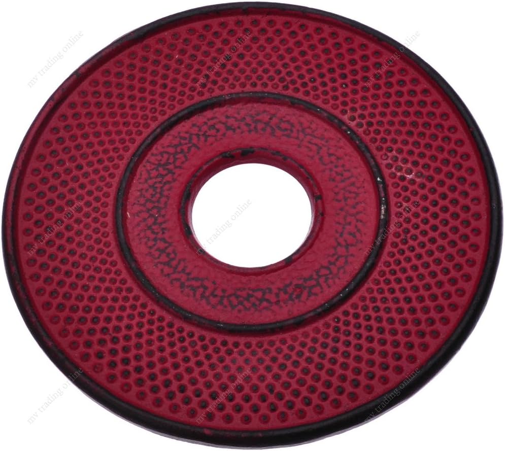 M.V. Trading T7020RD Cast Iron Trivet Hobnail Design, 5½-Inch, Red