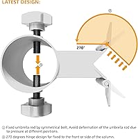 Vista 4 de Soporte de acero inoxidable para sombrilla de patio, resistente (se adapta a sombrillas de hasta 2 pulgadas), base de sombrilla de patio, se puede