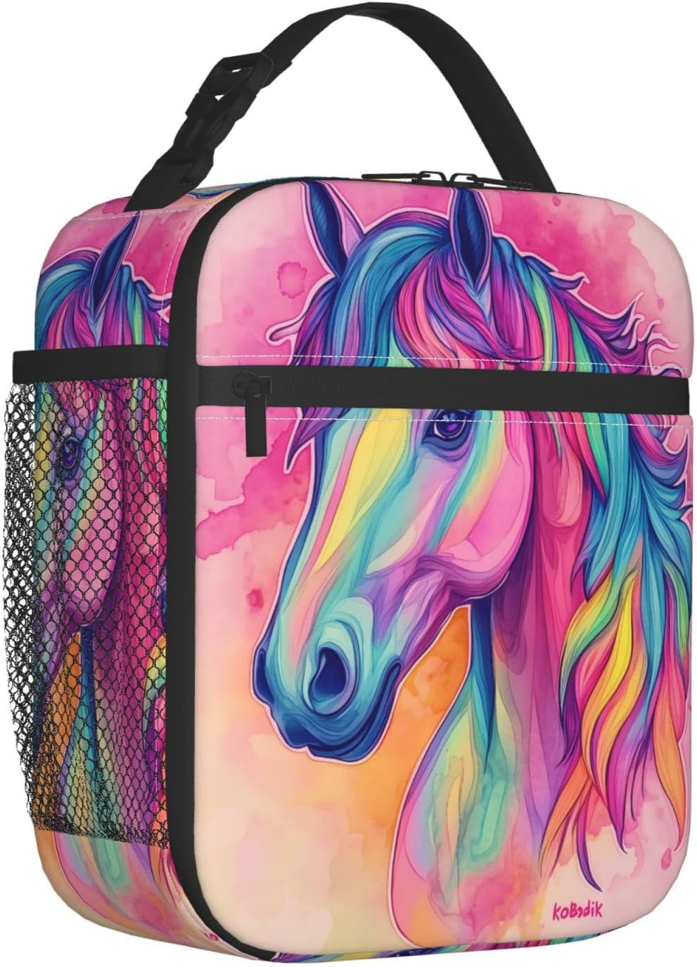 Horse Insulated Lunch Box for Women Men Horse Lunch Bag for Work,Picnic,Travel,Hiking,Beach or Fishing Polyester Colorful Lunch Box for Adults Kids