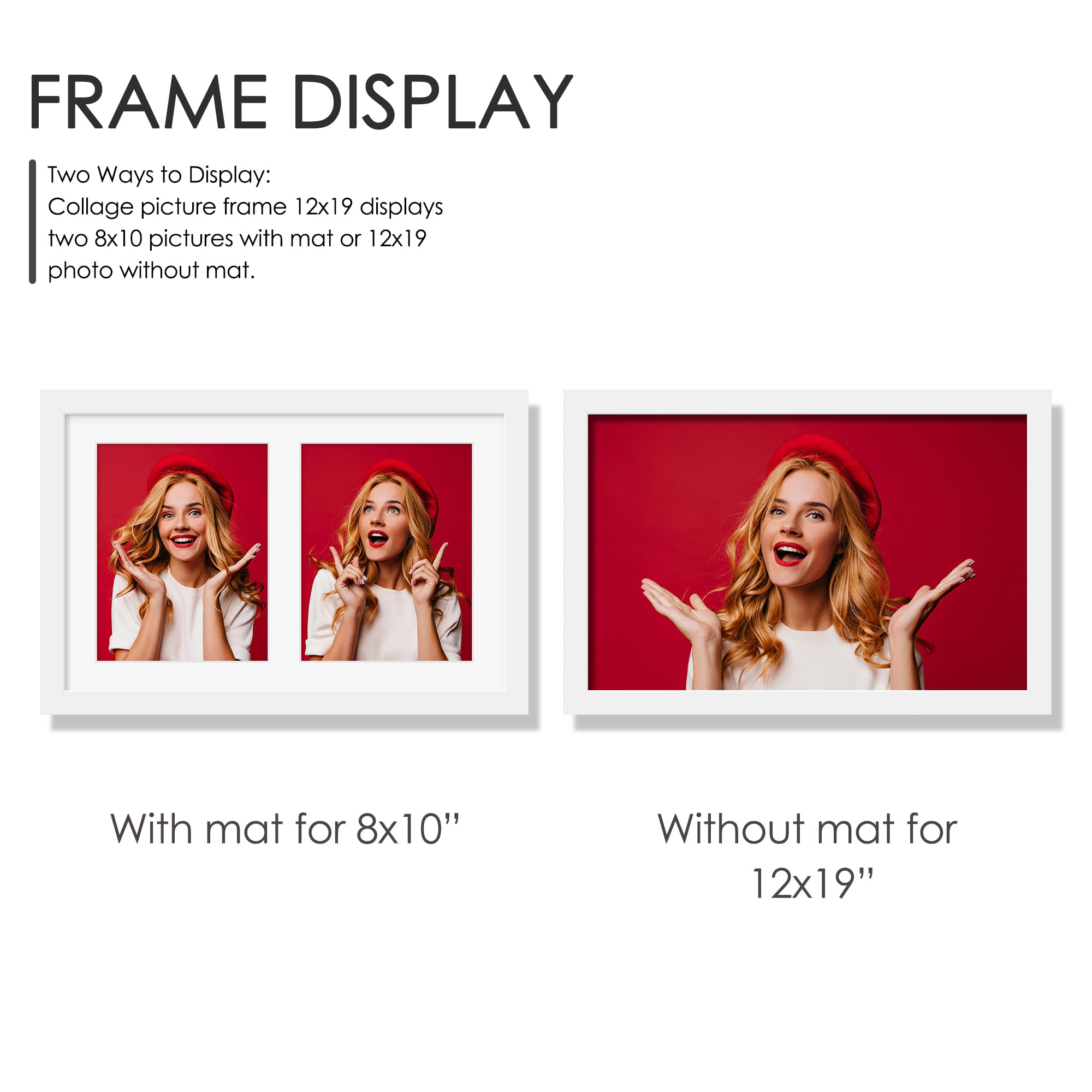 12x19 Frame Snapklik.com : 12x19 Double Picture Frame 8x10 Displays Two 8x10 Inch ...