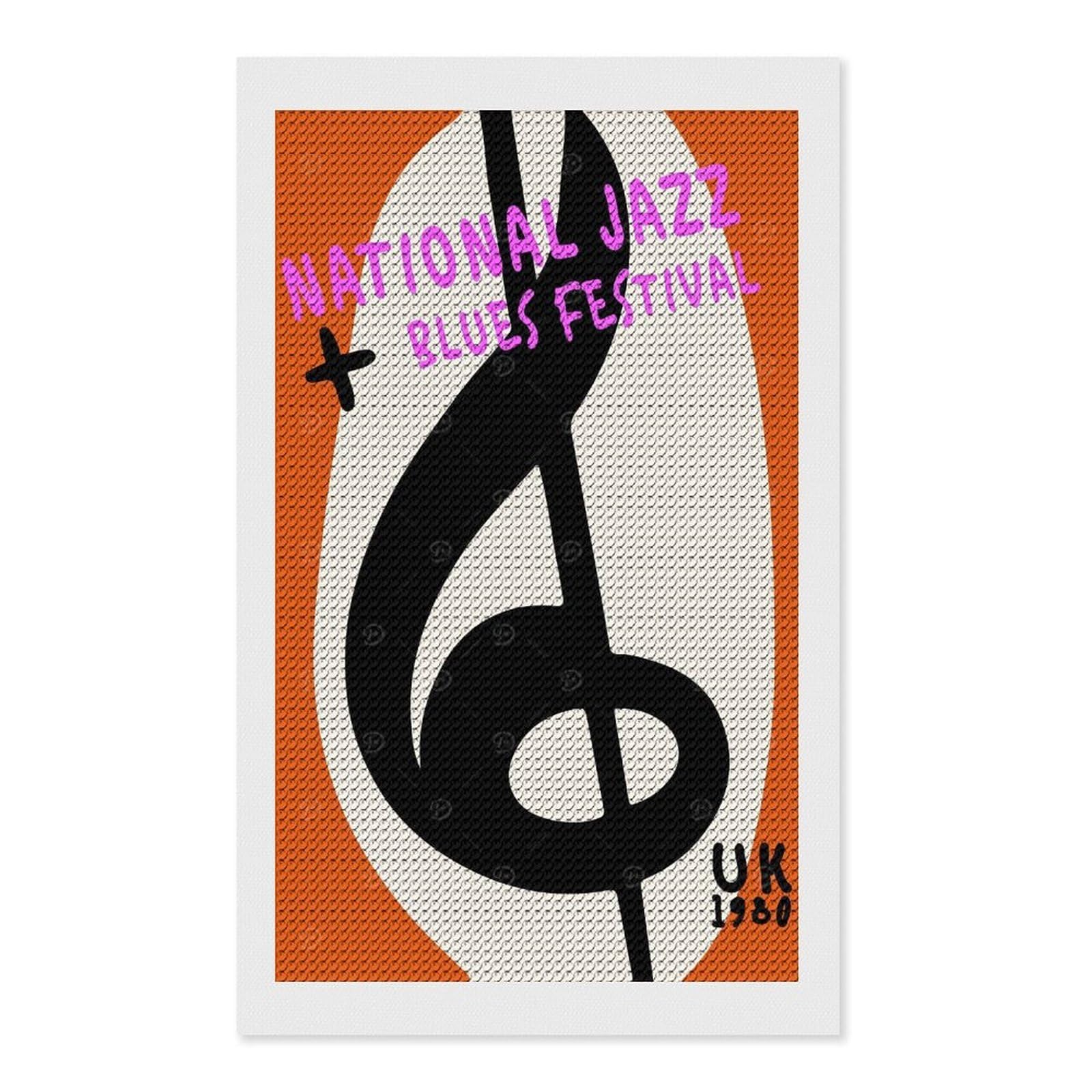 Junmoney Jazz and Blues Festival Diamond Art Canvas 12"x20", for Family Craft Time, Creative Leisure Activity, Living Room Decor, Festive Craft Gift