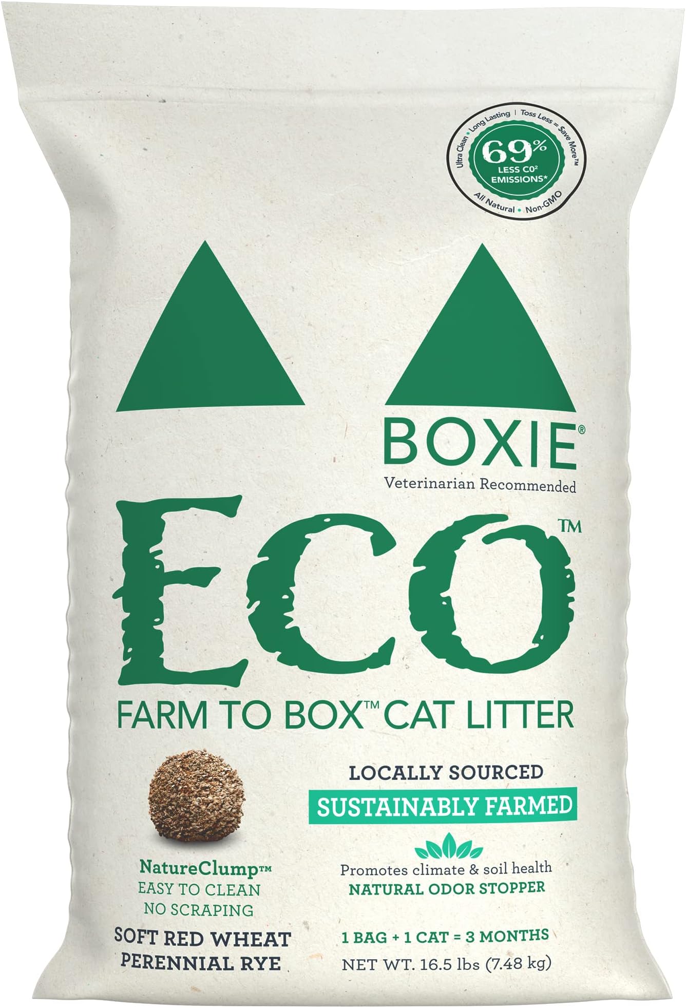 Sustainably Yours Natural Cat Litter, Large Grains, 26 lbs