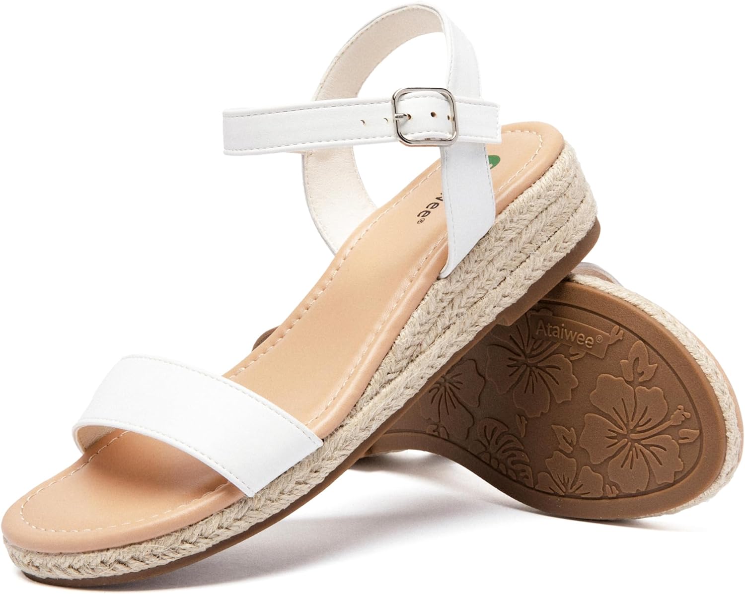 Ataiwee Women's Platform Wedge Heel Sandals - Buckle Closure with Ankle Strap, lightweight Rubber Sole, Comfortable Insole, Open-Toe Casual Summer Sandals. - Image 4