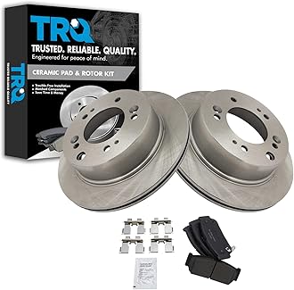 TRQ Rear Brake Pad and Rotor Set Ceramic Vented Rotors Compatible with 2007-2009 Kia Sorento
