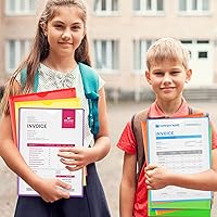 Vista 7 de Officygnet Paquete de 36 carpetas de 2 bolsillos con bolsillo frontal transparente, carpetas de plástico a granel para suministros de oficina