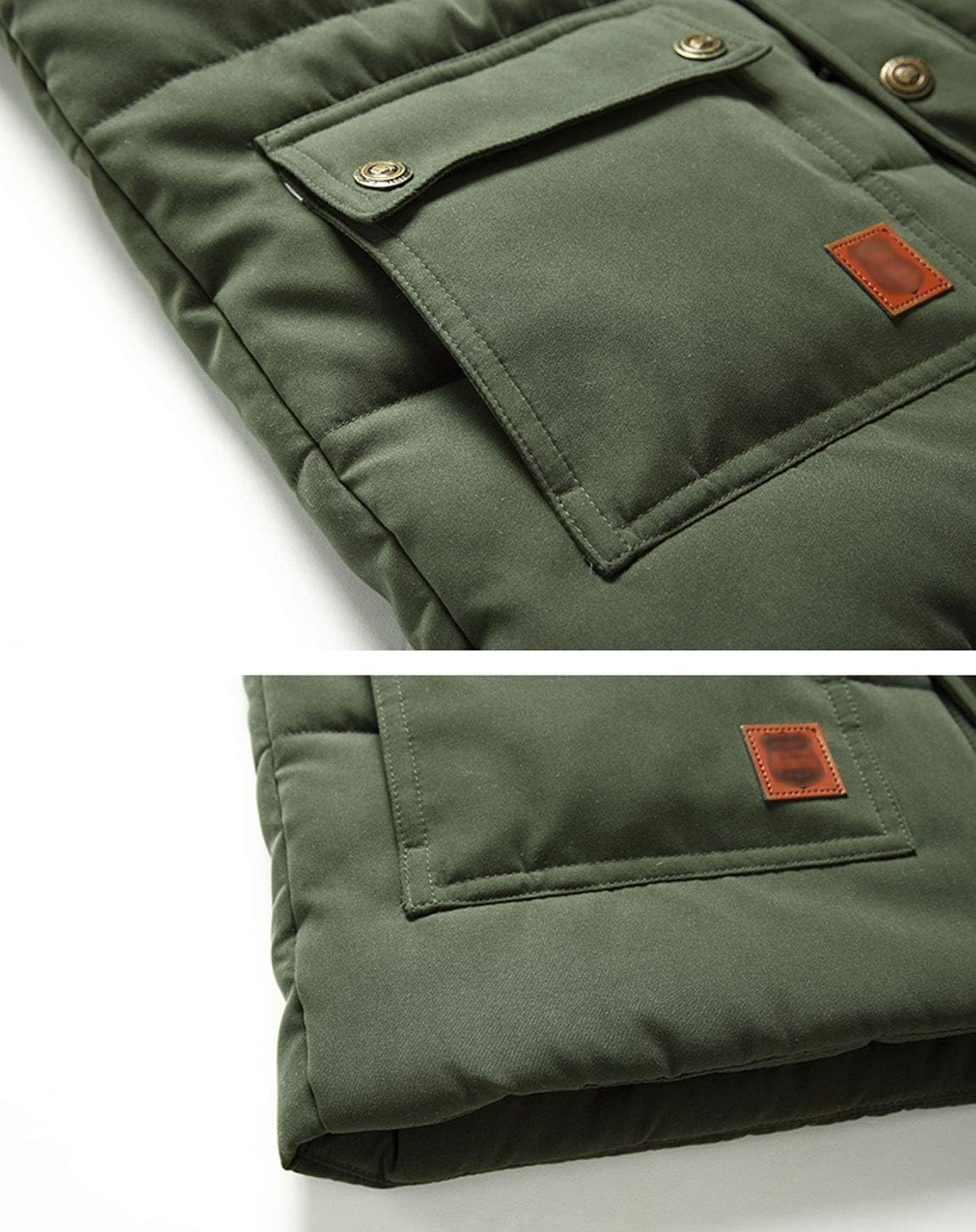 HOW'ON Men's Fleece Vest Winter Warm Puffer Vests Outerwear Sleeveless Jacket - Image 5