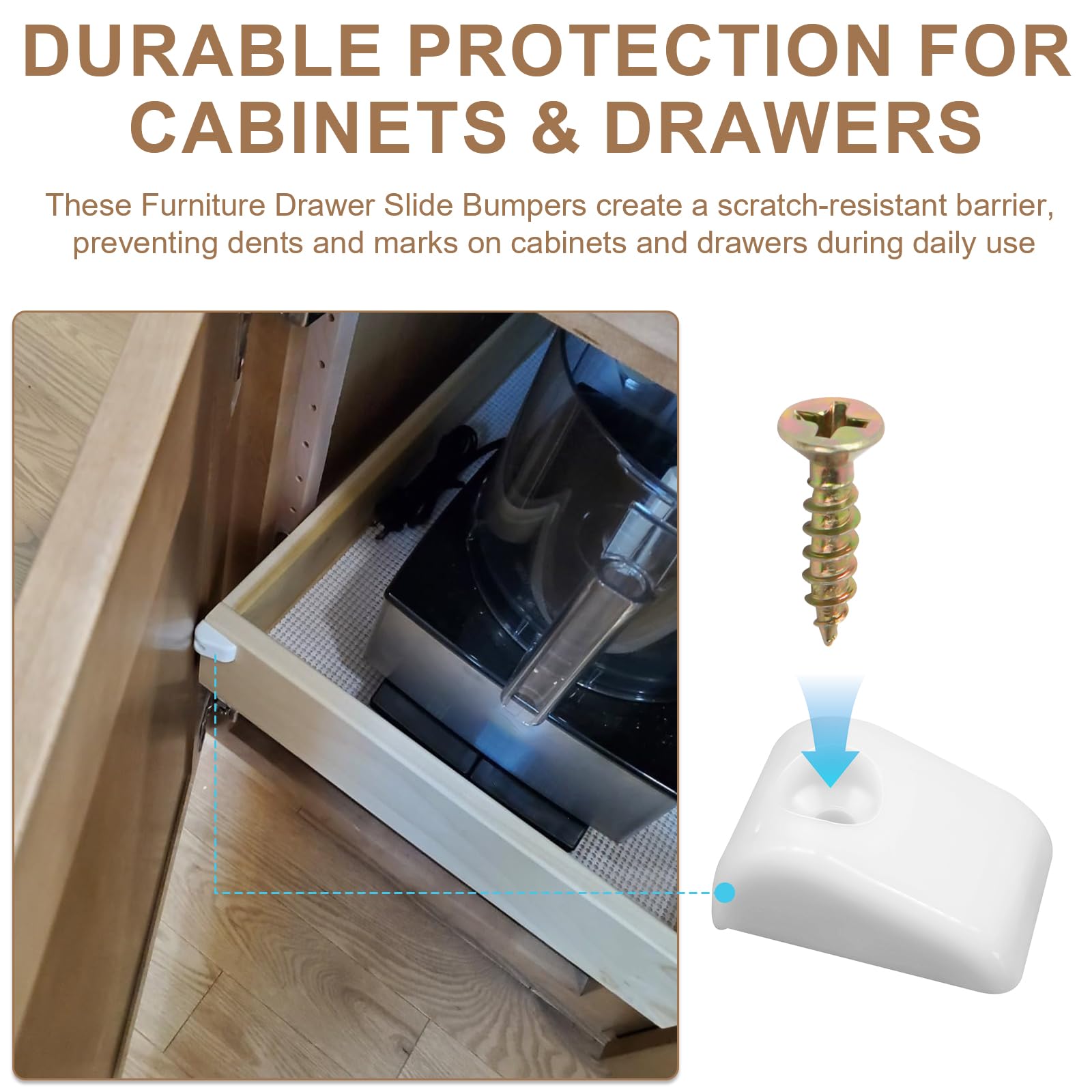15 protectores deslizantes para cajones de muebles para estantes enrollables, almohadillas de nailon antimarcas, protectores de puerta de armario resistentes a los arañazos, prevención de daños y