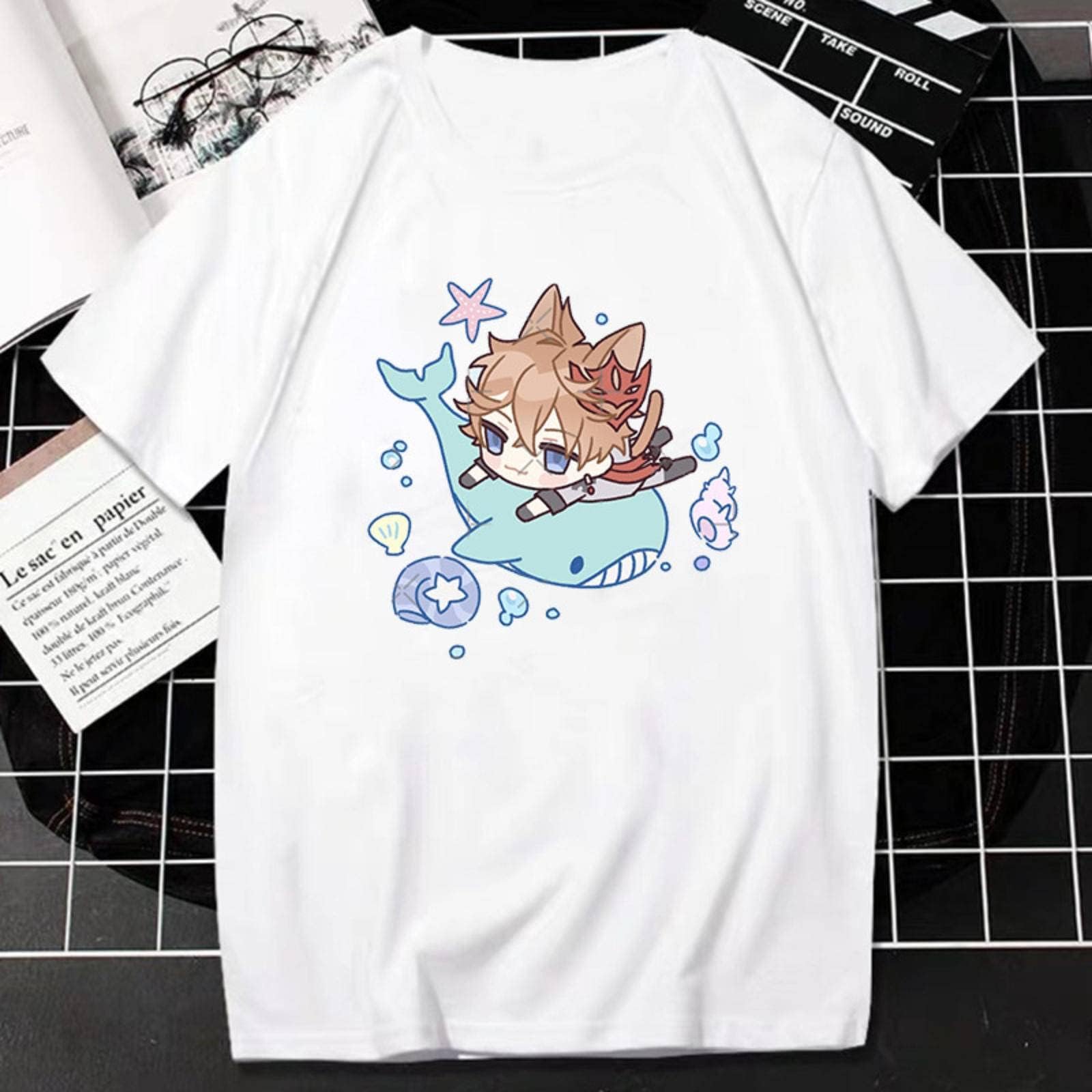 MBETAMBETA Genshin Impact T-Shirt For Mens, Anime Character Clothes Mens Top Cosplay Fashion Shirt,Gift For Genshin Fans