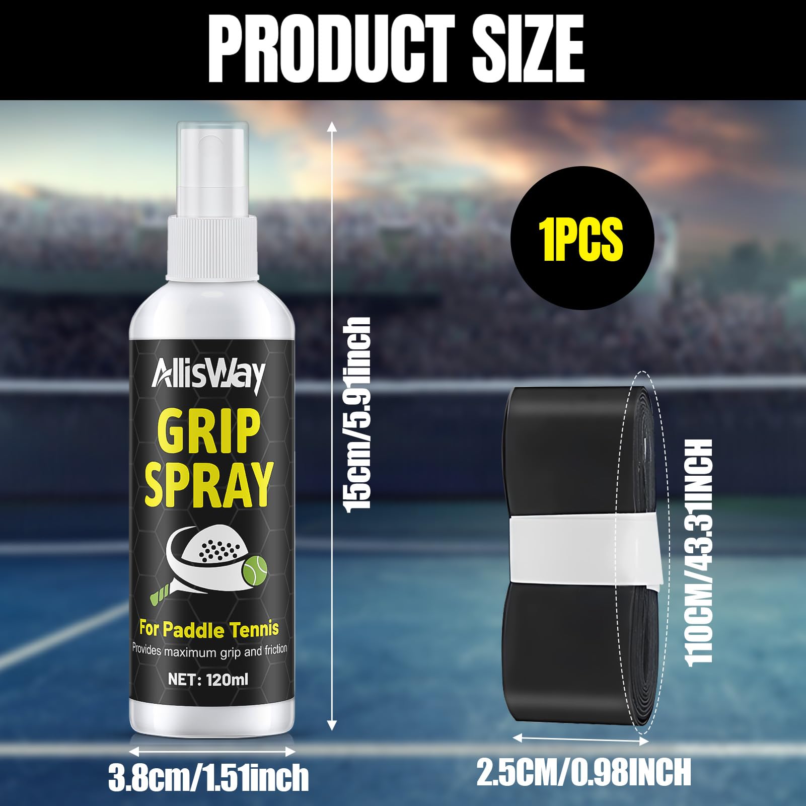 Grip Spray, Spray Anideslizante Padel, Grips Padel, Grip Pole Dance, Adecuado para Pala de Padel, Guantes de Portero, Equipamiento de Fitness, Antideslizante y Absorbente de Sudor, 120 ml
