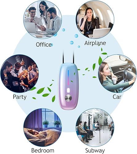 Miniatura 3 de Purificador de aire personal, collar purificador de aire portátil, mini ionizador de aire portátil que elimina polen, humo, polvo para exteriores,
