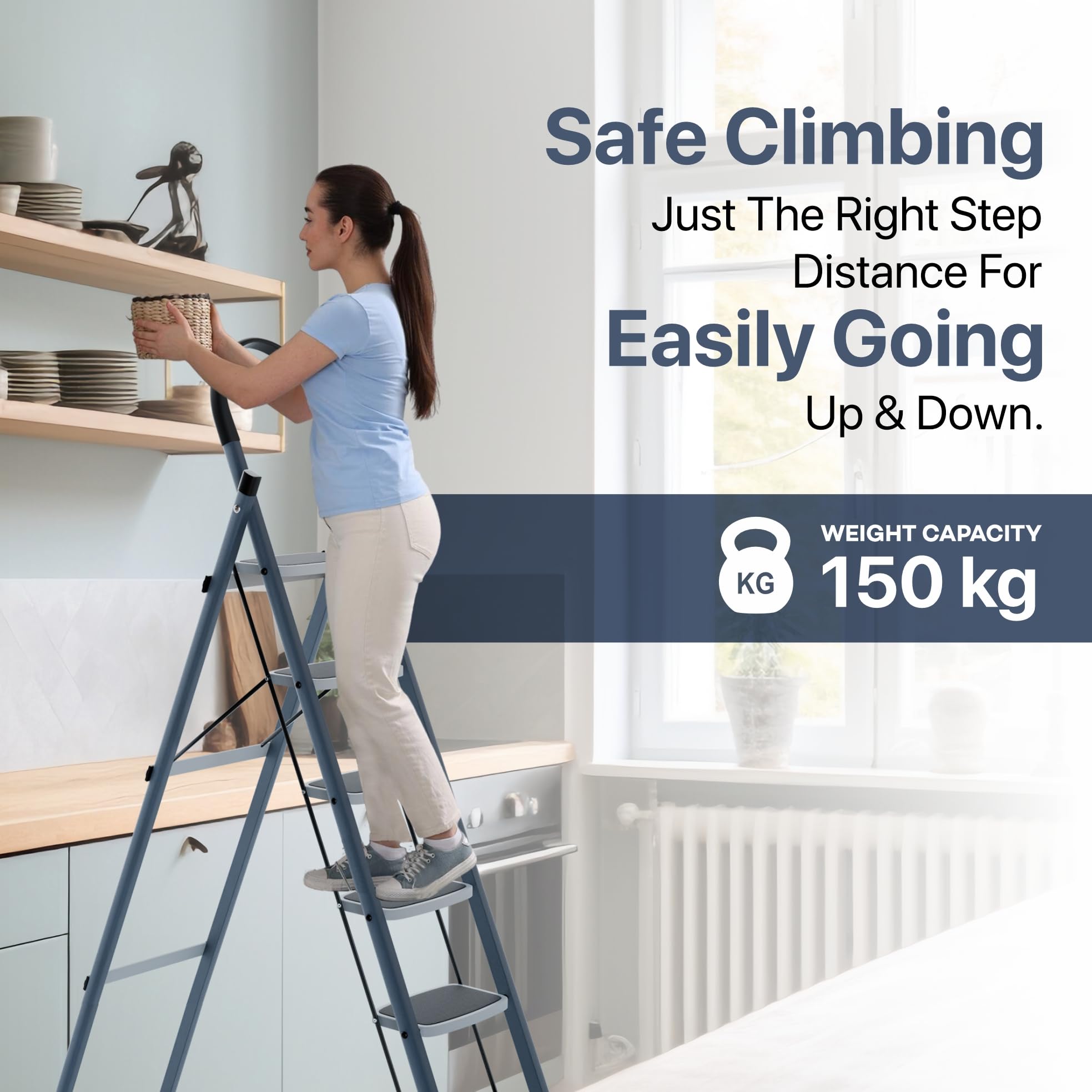 LAPO 7 Step Ladder - Heavy Duty Folding Steel -5 LAPO 7 Step Ladder - Heavy Duty Folding Steel -5