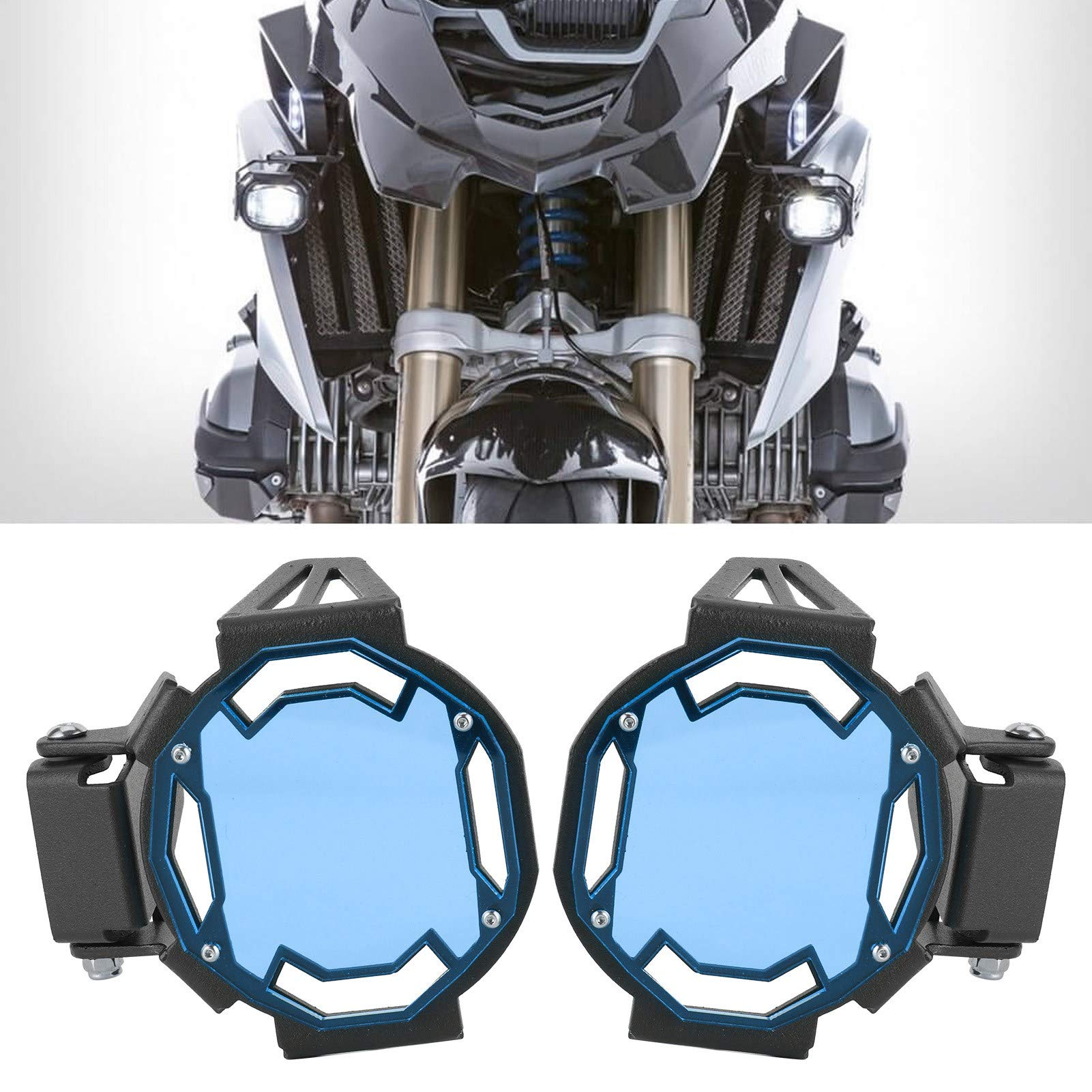 Śruba,Osłona przeciwmgielna motocykla, osłona ochronna lampy LED pasuje do R1200GS / R1250GS Adventure LC itp. (niebieski)