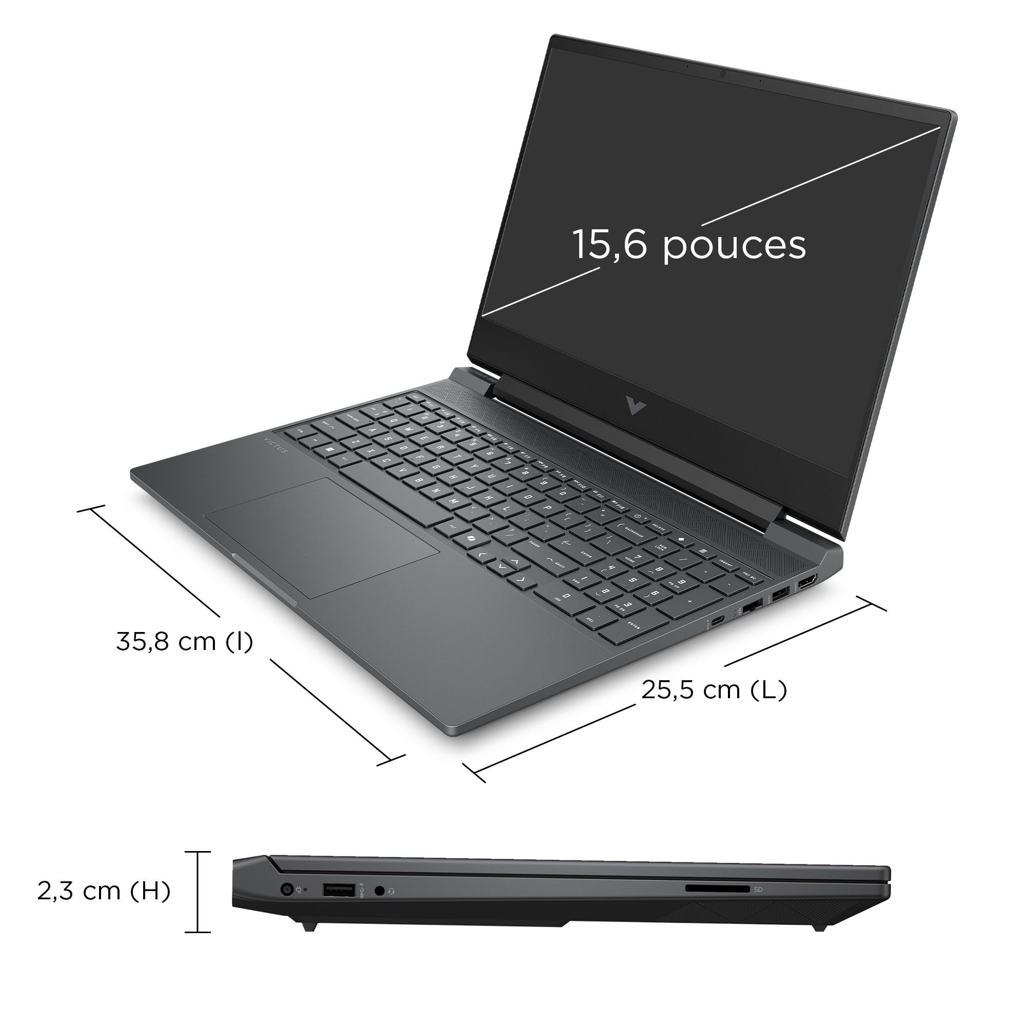 HP HyperX Victus 15-fa2700sf Ordinateur Portable Gaming 15.6" FHD IPS, PC Portable Gamer (Intel Core i5-13420H, RAM 8 Go, SSD 512 Go, RTX 3050 6GB VRAM, Windows 11), Laptop Argent, AZERTY