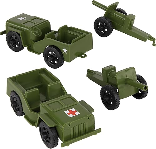 Miniatura 5 de TimMee Combat Patrol Willys & Artillery - OD Green 4pc Playset fabricado en Estados Unidos