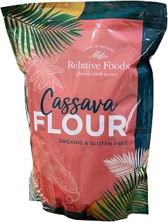 Relative Foods Organic Cassava Flour 5 lb - Gluten-Free Grain-Free Yuca Flour for Paleo Baking Waffles Biscuits