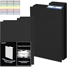 AKONEGE 12 Pack Comic Book Dividers 28PT, 11.25" x 7.25" Thick Black Frosted Plastic Book Dividers with Write-On Tabs & Stickers, Organize Boards for Comic Storage Boxes, Bins, Magazines, Fabric, File