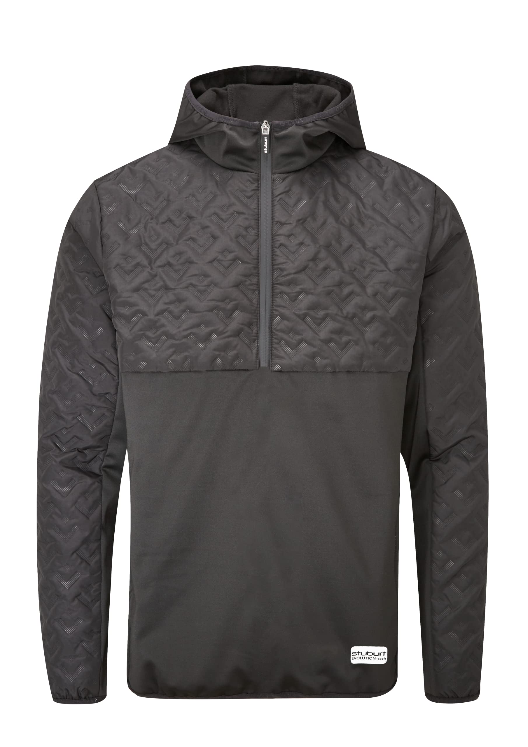 Stuburt Men's Winter Evolution-tech Windproof Thermal Golf Coat Hooded Padded Jacket, Black, L UK