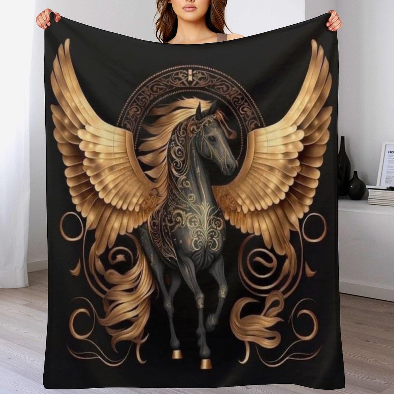 Couverture polaire cheval pour lit et canapé, idéale pour vos moments cocooning