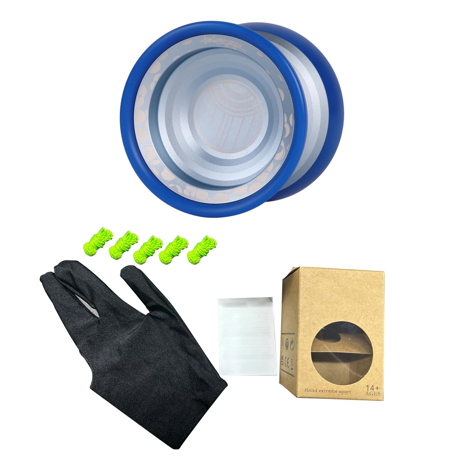 Yo-yo Professionnel En Aluminium – 2 Roulements (sensible/non Sensible) – Débutants Et Experts – Kit Avec Gant, Cordes, Manuel