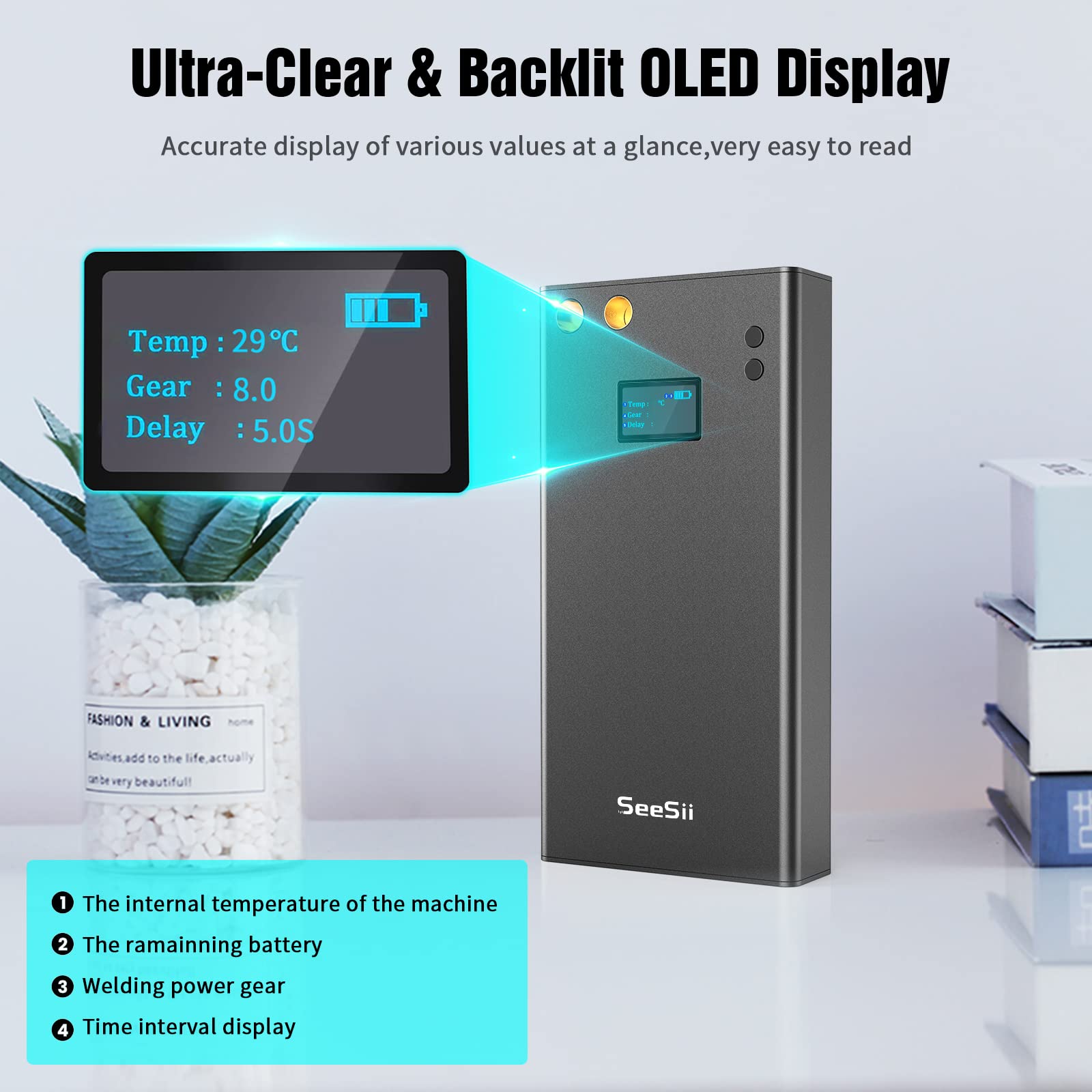 Buy Upgraded Portable Spot Welder with LCD Screen, Seesii 80 Gears