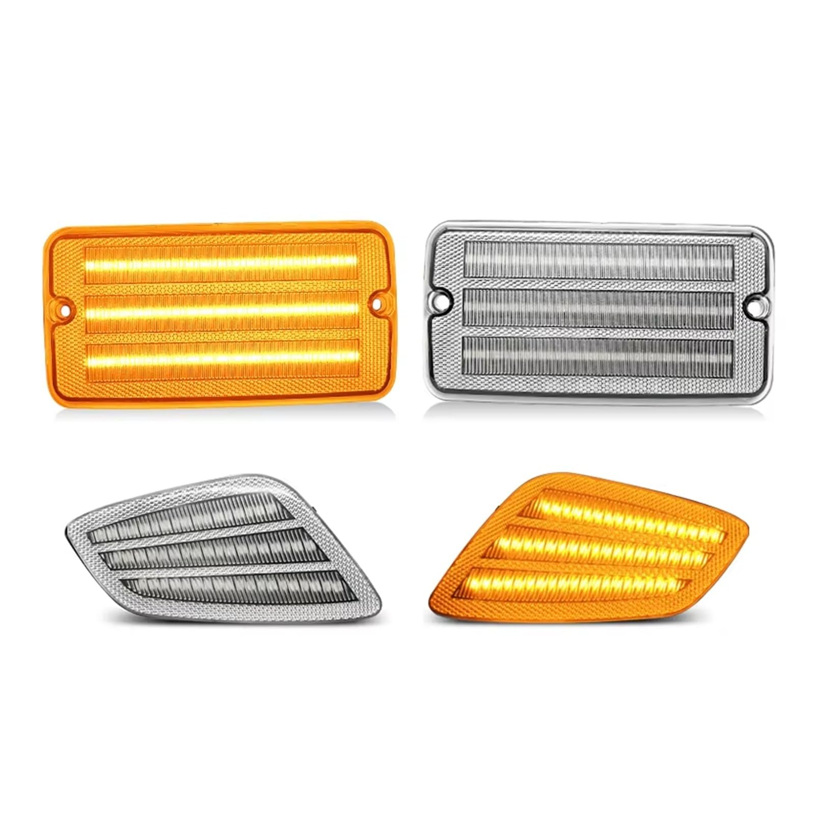 Intermitente Coche Para Jeep Para Wrangler Para TJ 1997-2006 Transparente Ámbar Lámpara Señal Giro Frontal LED Luz Marcador Guardabarros Lateral