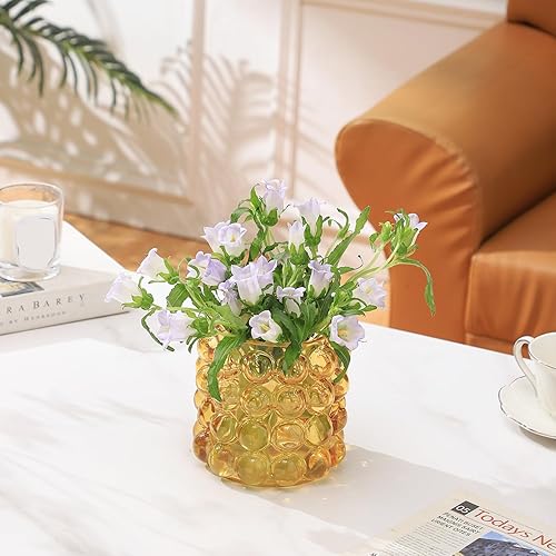 Miniatura 2 de Jarrón de cristal de burbujas, florero de flores ámbar, pequeños jarrones para flor, jarrones de vidrio cortos únicos para sala de estar,
