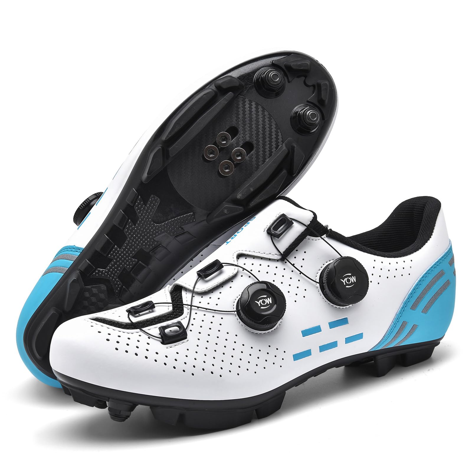 JiuQing Męskie buty na rower górski Buty rowerowe MTB z zatrzaskami SPD Buty rowerowe do jazdy na świeżym powietrzu