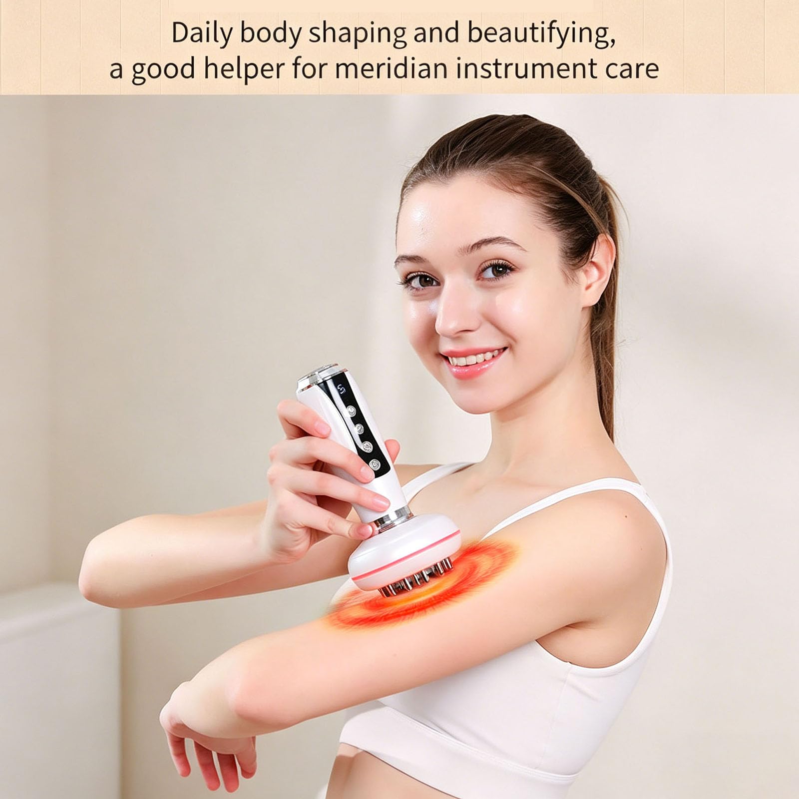 Massaggiatore per drenaggio linfatico 4 in 1, Strumento per massaggio anticellulite, Aiuta a ridurre smagliature e cellulite, per gambe, Braccia, Pancia, Include cuscinetti Moxa