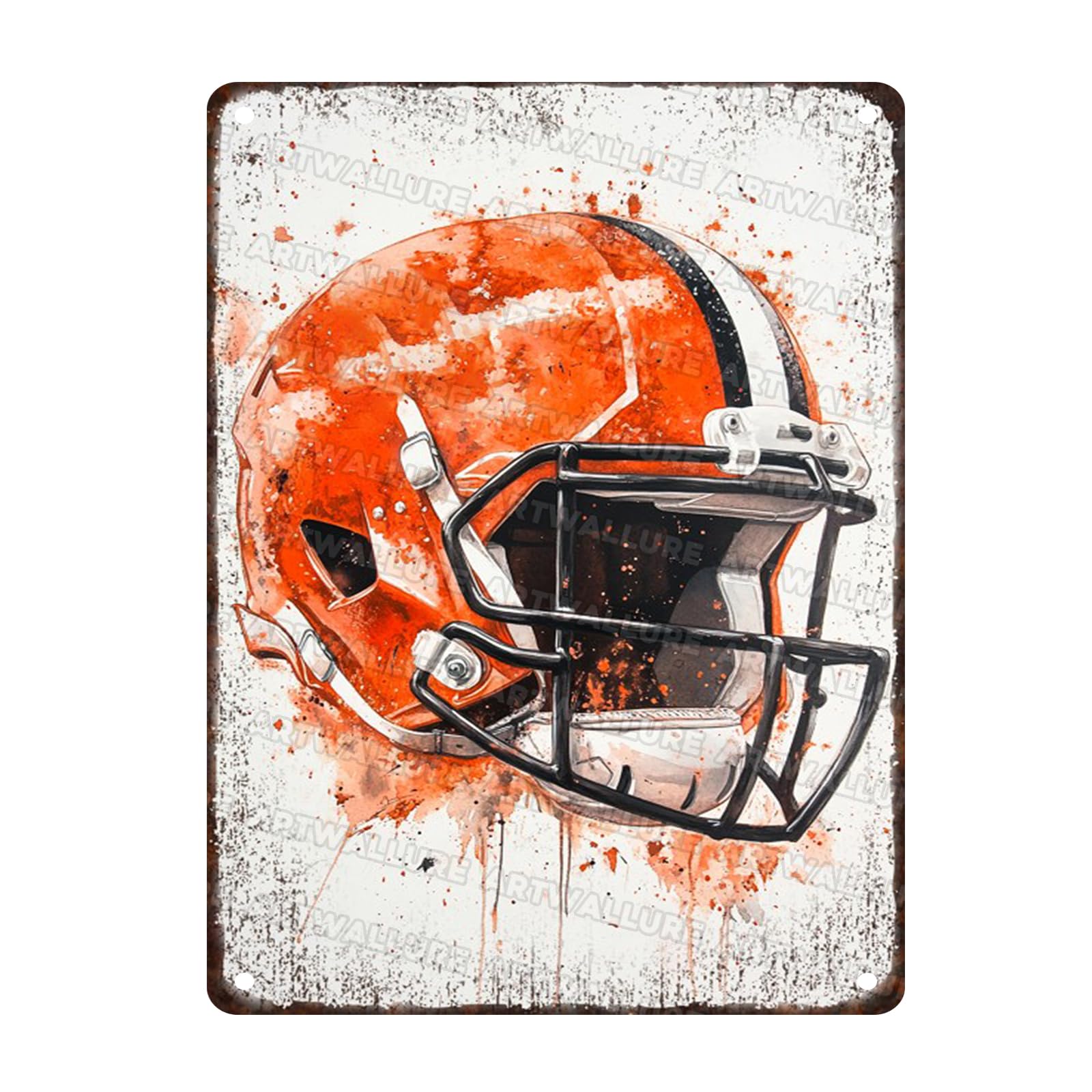 American Football Vintage Tin Sign Graffiti Football Metal Sign for Cafes Bar Pub Beer Club Wall Home Decor 12x16inch