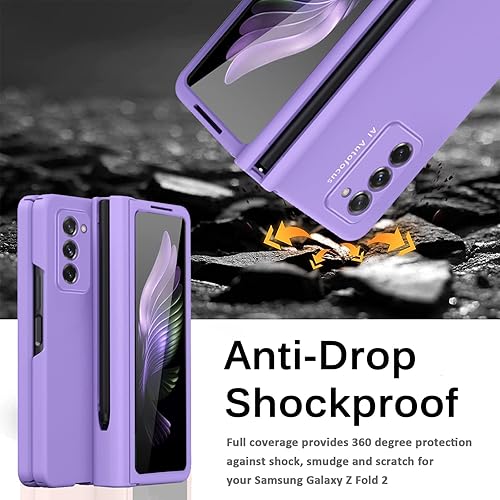 Miniatura 6 de Miimall Funda compatible con Samsung Galaxy Z Fold 2 con bisagra S Pen, con bisagras, lápiz capacitivo, soporte para bolígrafo + protector de