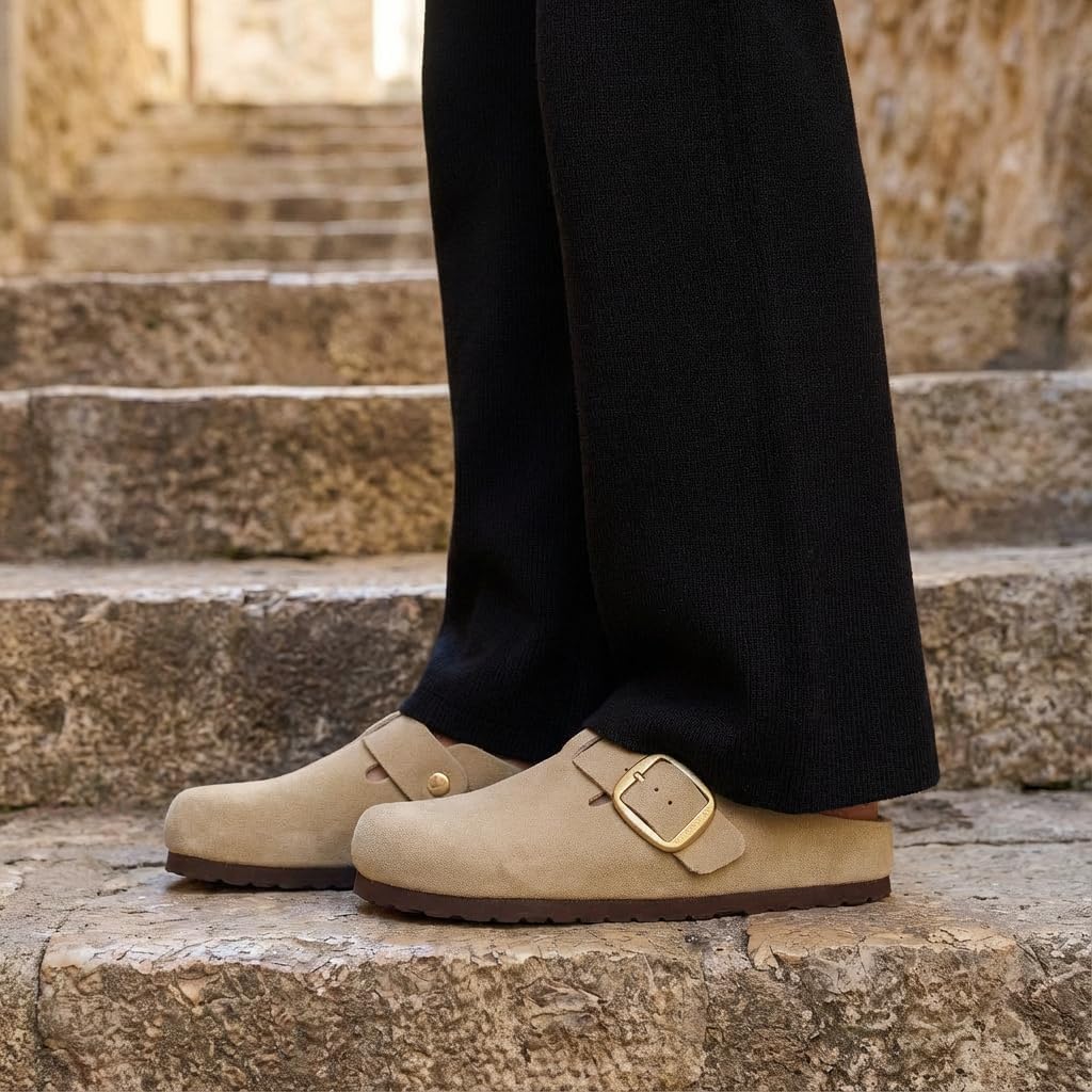 CUSHIONAIRE Rusty Genuine Leather Clogs for Women, Comfortable Slip On Womens Shoes with Adjustable Buckle and Soft Memory Foam - Image 5