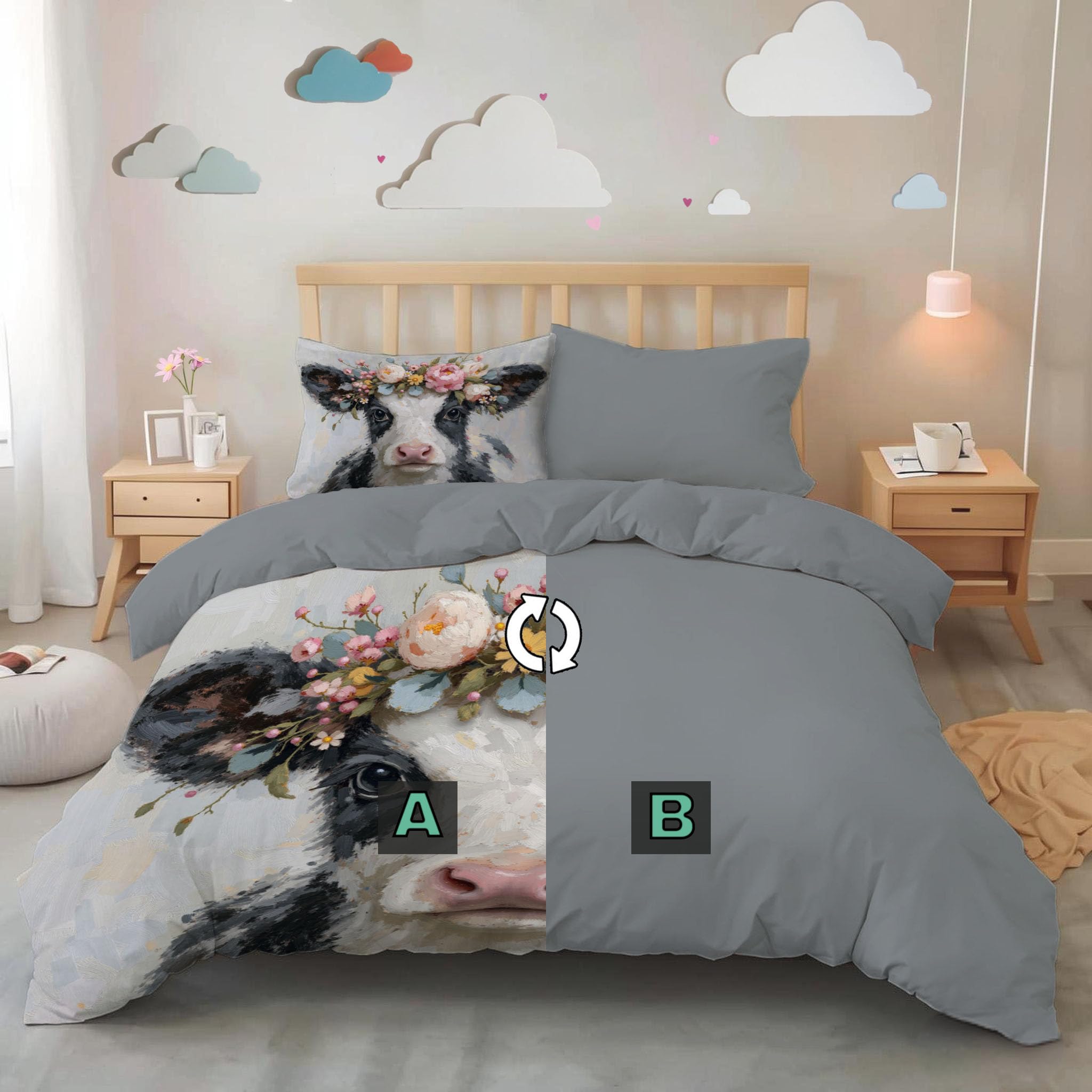 Copripiumino Matrimoniale Astratto Geometria Cane, Set di Biancheria da Letto Microfibra 3 Pezzi, Parure Copri Piumino 200x200cm e 2 Federa 50x75, Blu Scuro Copritrapunta con Cerniera