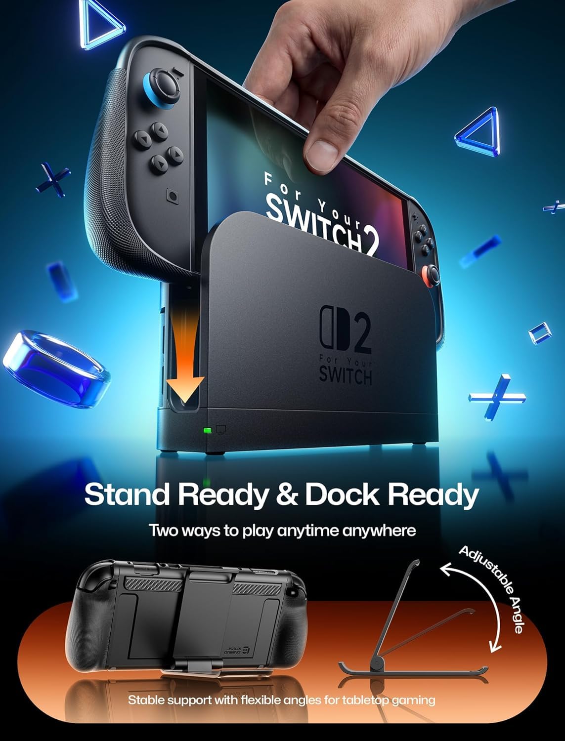 JSAUX Etui Ochronne Kompatybilne z Nintendo Switch 2, Split Every Day Case, Magnetycznie Odpinana Przednia Pokrywa, Dokowalne, z Uchwytem Antypoślizgowym – PC0123C