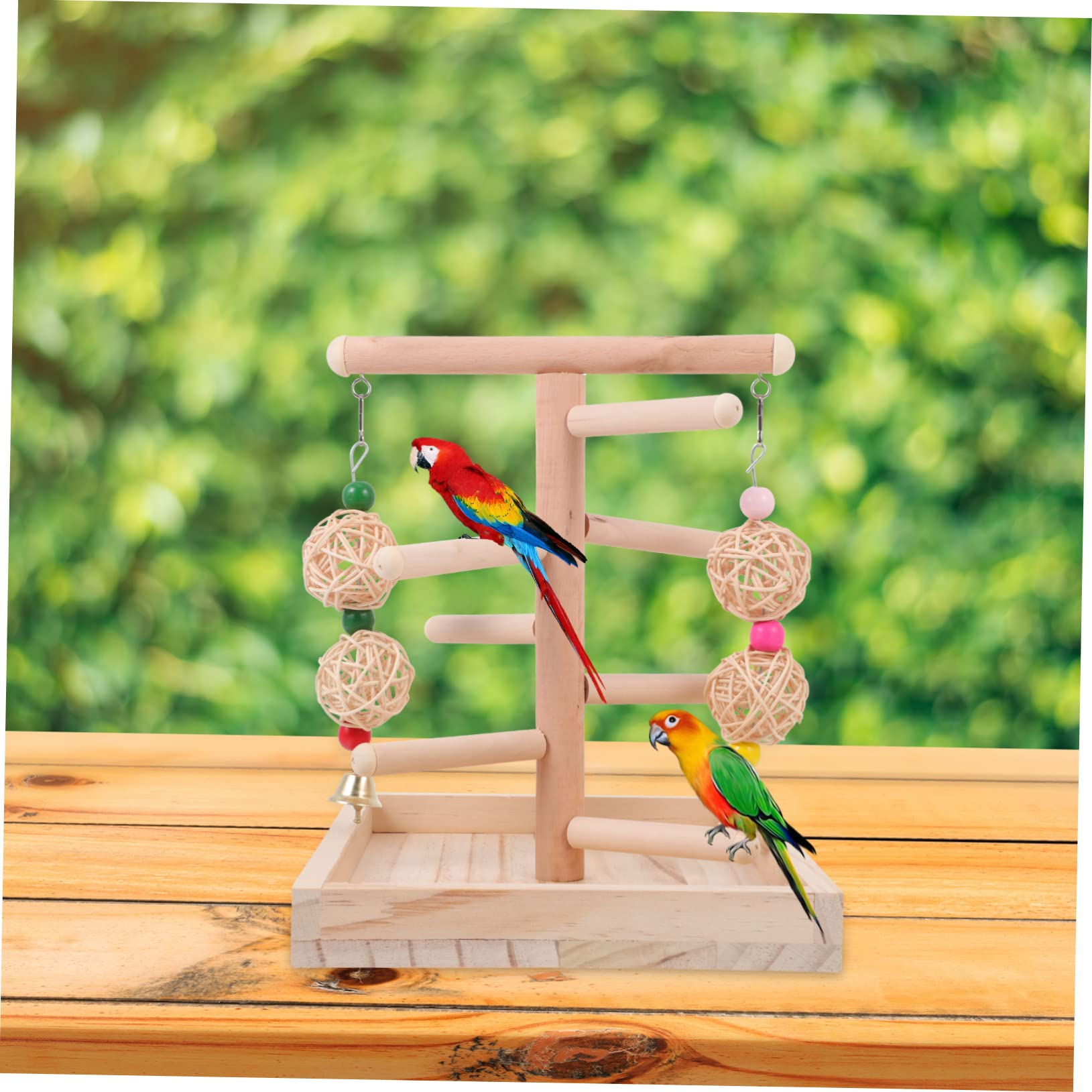 COLLBATH Perchoir à Oiseaux en Bois Support pour Cage, 1 Pièce