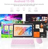 PEICHENG Android 15.0 10Inches Tablet, 18GB RAM+128GB ROM+2TB Expandable, Tab Set with Keyboard/Case/Mouse/Stylus, 2.0GHz Quad-core Processor, 1280 * 800 IPS HDScreen, 5G WiFi6 BT 5.0 (Pink) - 3
