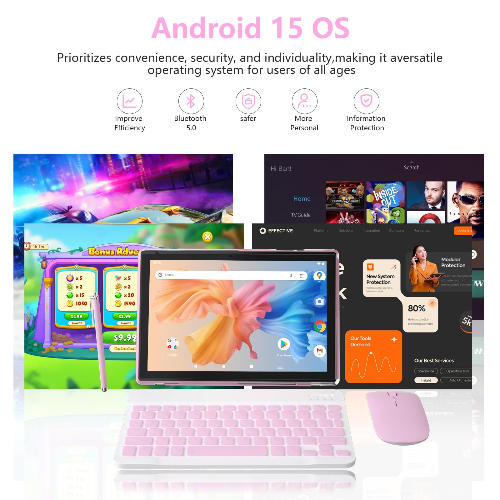 Amazon.co.jp: PEICHENG Android 15.0 10インチタブレット、18GB RAM+