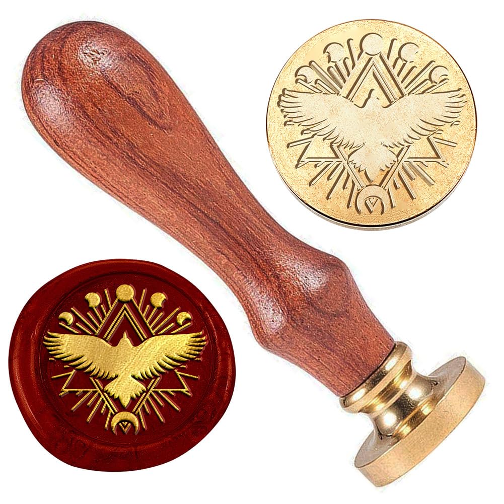 Moth Cloud Wax Sealing Stamp 1" Brass Wax Stamp for Invitations | Vintage Wax Stamp with Wooden Handle, Wax Stamp for Invitations Cards, Retro Sealing for Gift Wrapping Envelopes Wine Decor