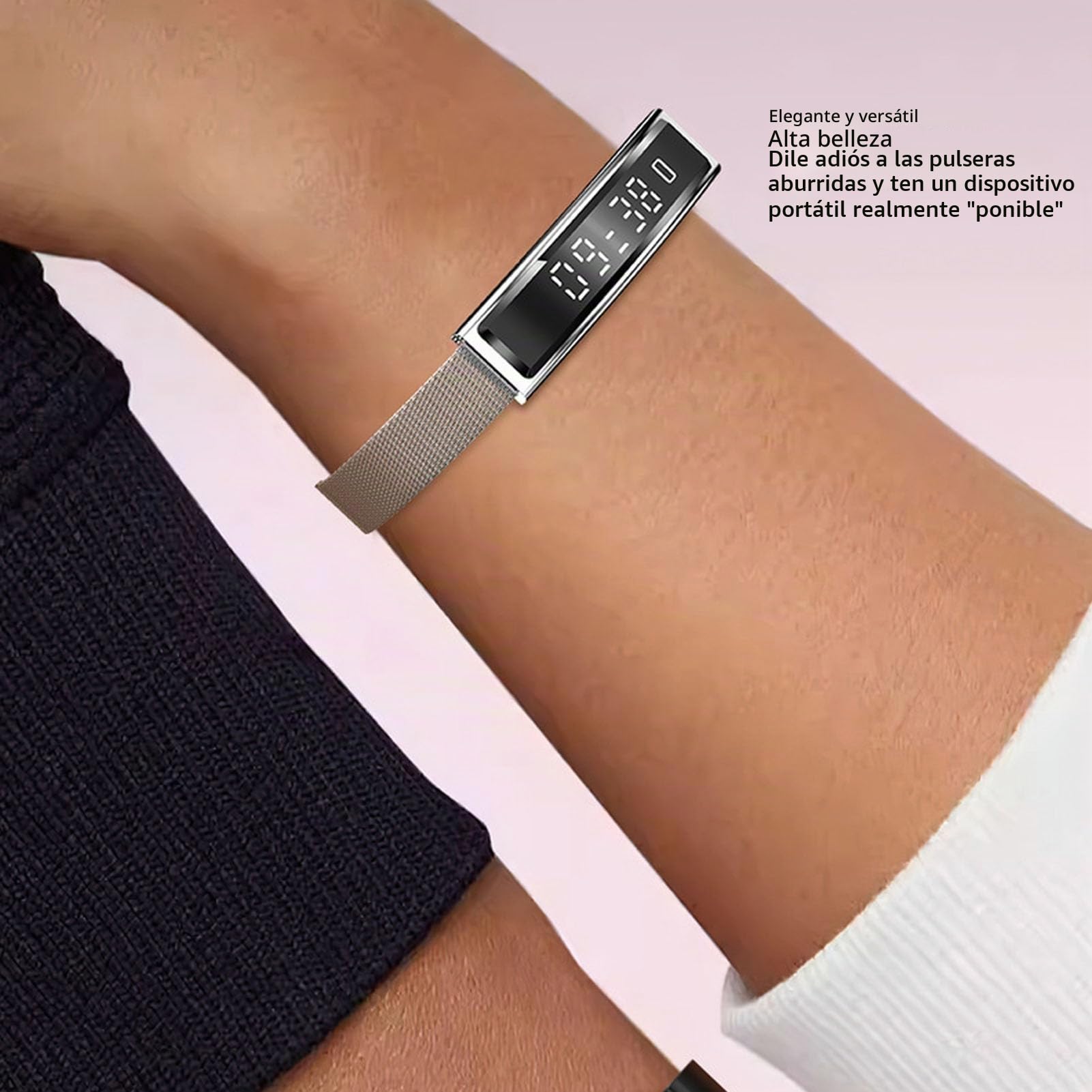 XUMIUZIY Pulsera Inteligente para Hombres y Mujeres, Rastreadores de Actividad y Estado Físico Compatible con Recordatorio de Llamadas Entrantes, Contador de Pasos, Banda Inteligente de (Silver)