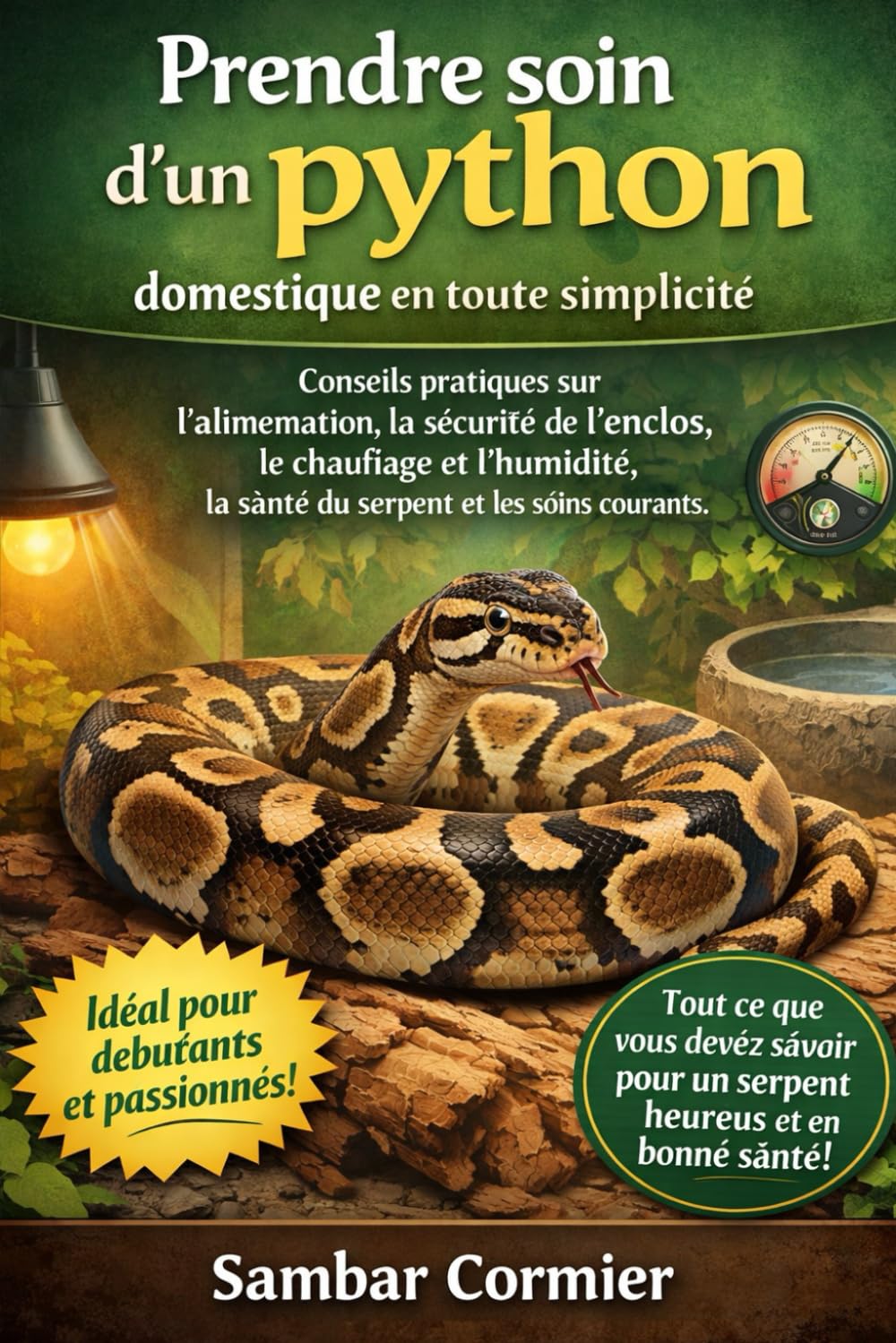 Prendre soin d'un python domestique en toute simplicité: Conseils pratiques sur l'alimentation, la sécurité de l'enclos, le chauffage et l'humidité, la santé du serpent et les soins courants.