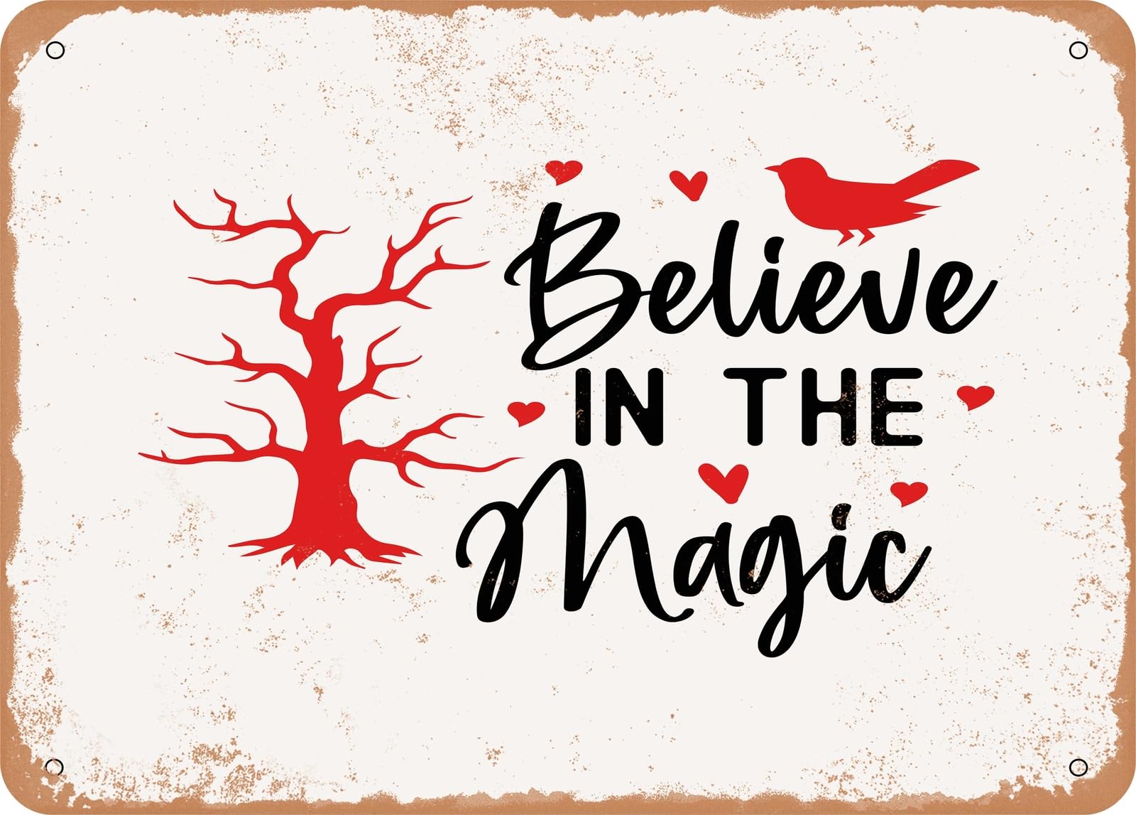 Miaomansenstore Metal Sign - Believe In The Magic - Vintage Look Sign Home Decor