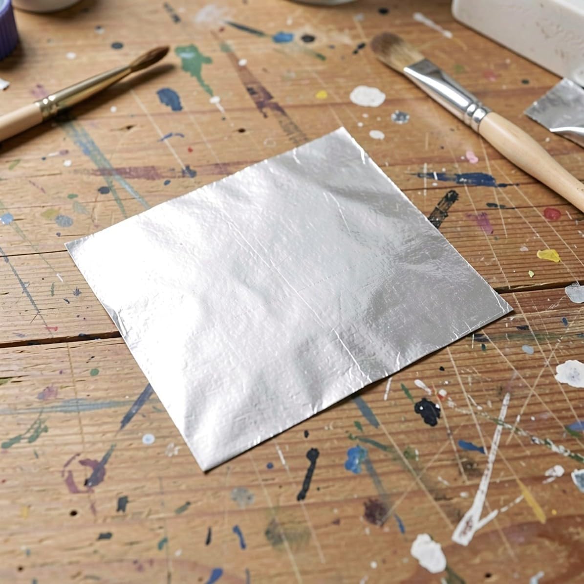 500pcs Silver Leaf Sheets for Art, Metallic Foil Paper