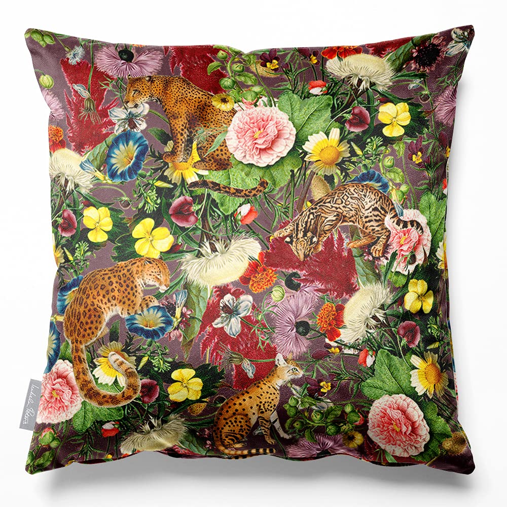 Izabela Peters Italian Grape Velvet Cushions - Eco-Friendly, Filled, 45 Cm, Junglescape - Chair & Sofa Cushions