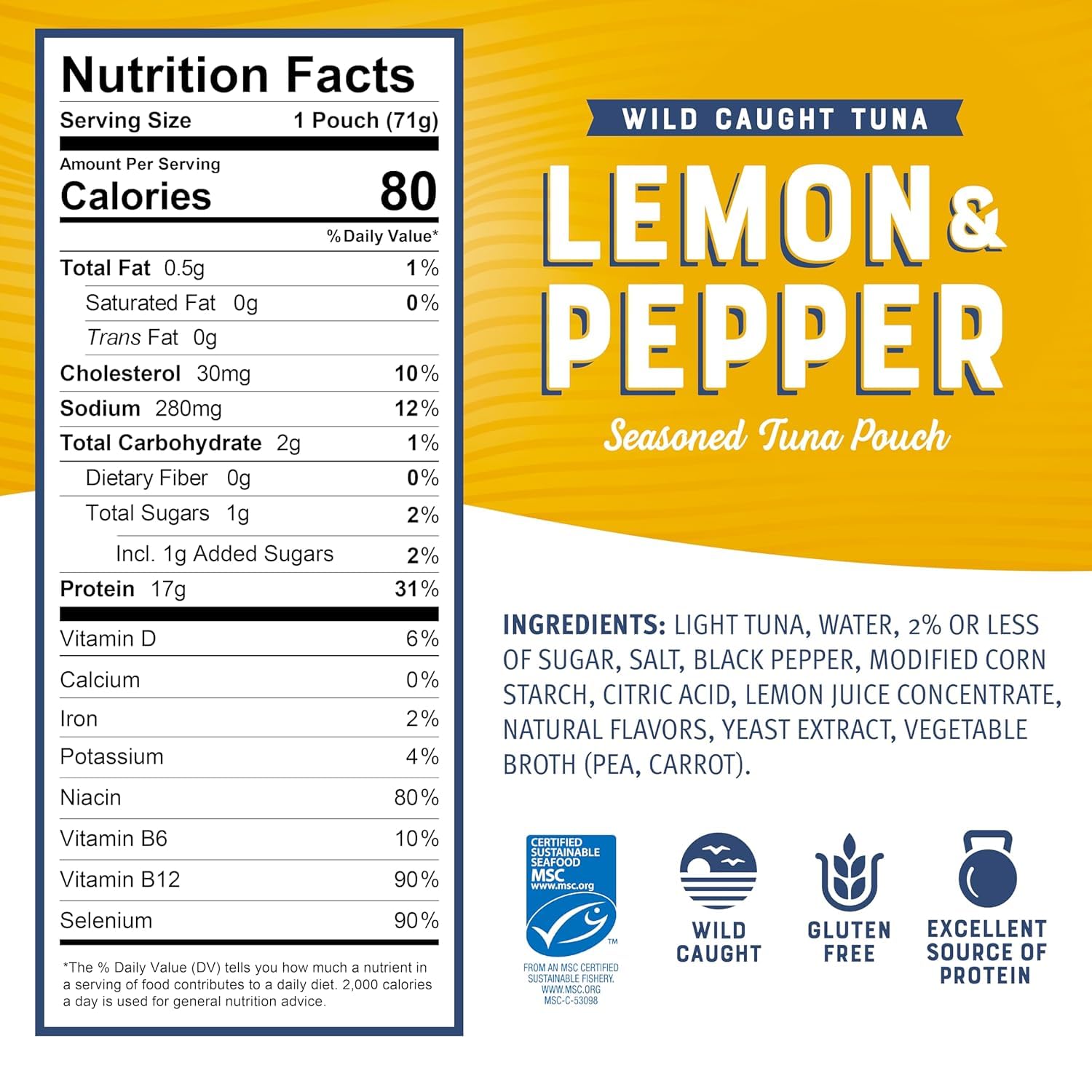 Bumble Bee Seasoned Tuna Pouch Fresh Flavors Bulk Bundle (24 Total Pouches) - Lemon & Pepper Tuna and Mediterranean Herbs & Spices Tuna - Ready to Eat 2.5 oz Packets
